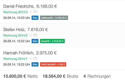 Rechnungen und Fakturierung