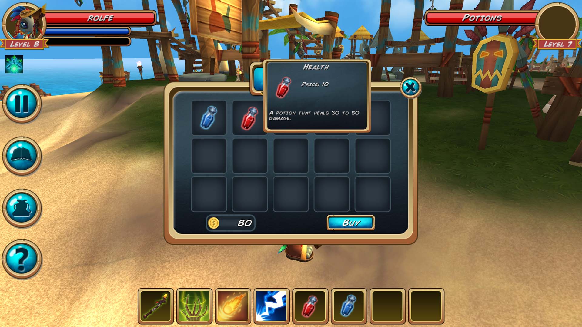 buying potions from merchant