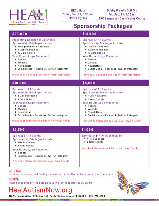 Heal's Gala Fundraiser Information