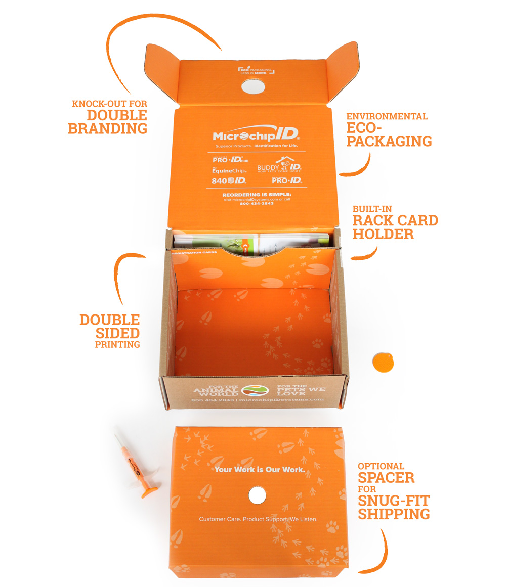 Custom Print Design for Mailer Box for Microchip ID