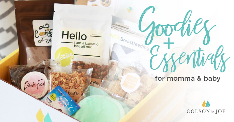 Colson & Joe social media post: Goodies and essentials for momma and baby