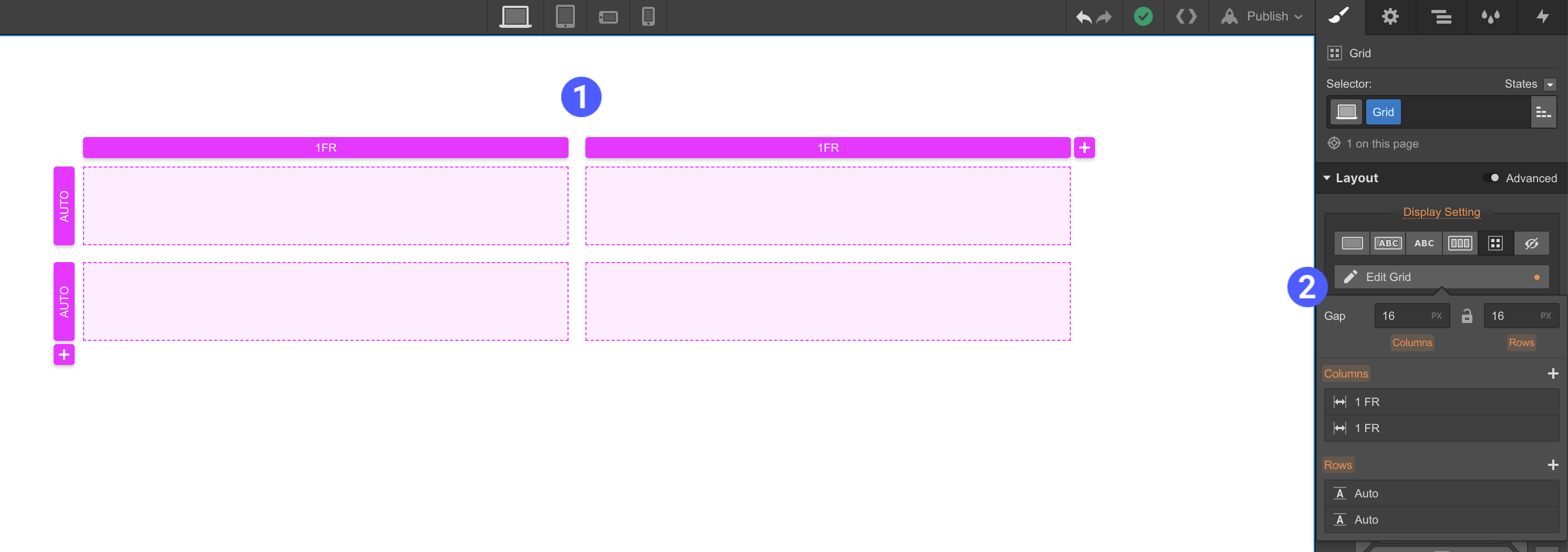grid container webflow university