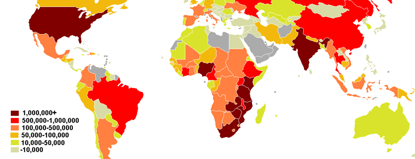 HIV-AIDS in South Africa, compared to the rest of the world