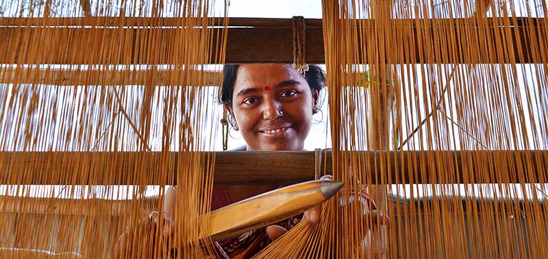 Indian women entrepreneurs weaving