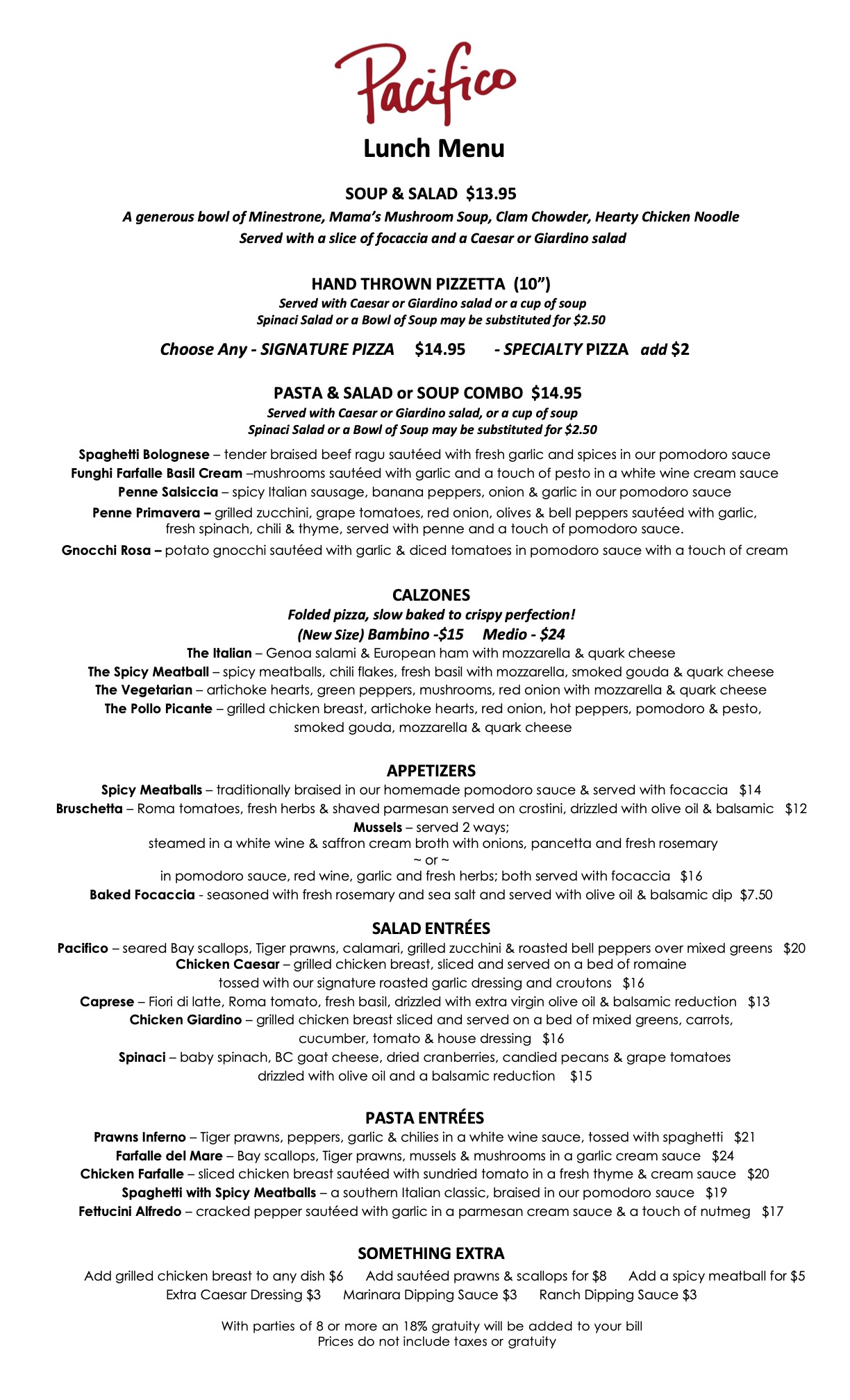 Pacifico Pizzeria & Ristorante