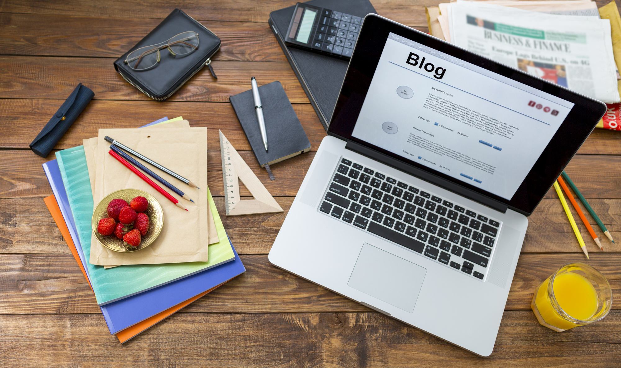 Computer screen showing a blog post