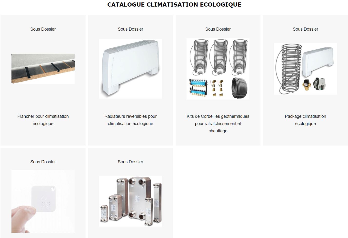Catalogue de la climatisation écologique