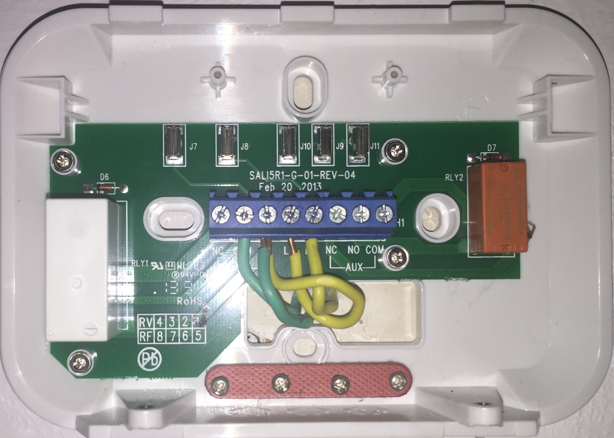 Branchement électrique Thermostat Salus iT500 Internet