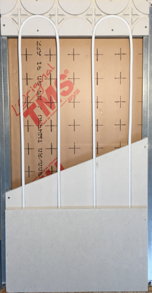 Entre axe de fourrure de 30cm pour cette pose en parallèle pour mur chauffant Caleosol Gypse