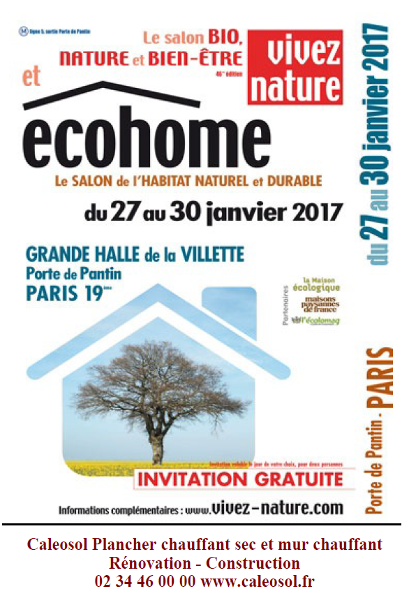 Invitation gratuite Ecohome 2017 Paris Porte de la Vilette
