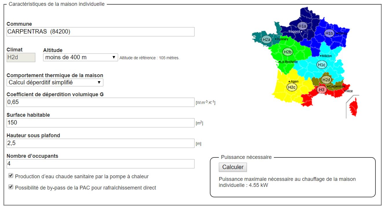 Ciblage de la puissance avant de calcul de la corbeille géothermique