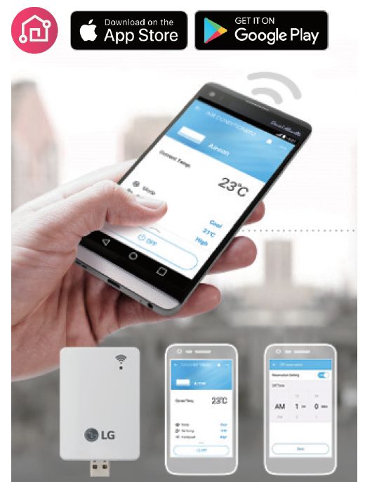 App iphone et Android pour pompe à chaleur LG Therma V R32