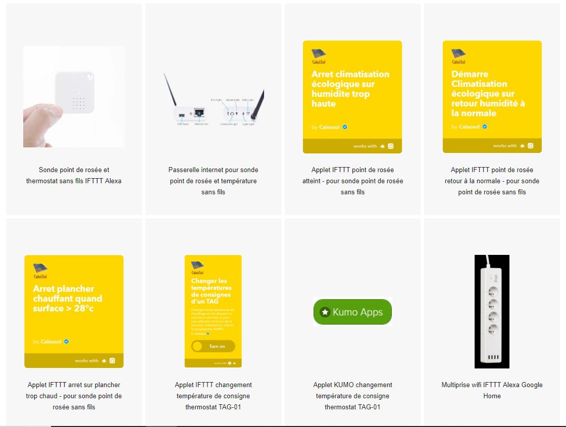 Catalogue de thermostat IFTTT
