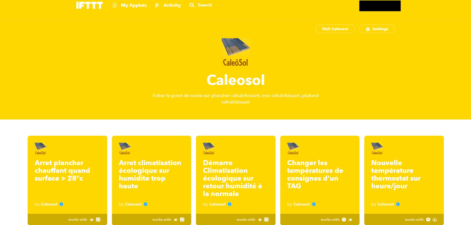 Recettes pour thermostat IFTTT