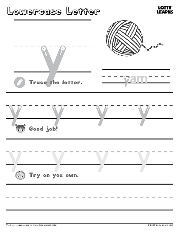 lowercase letter y lotty learns