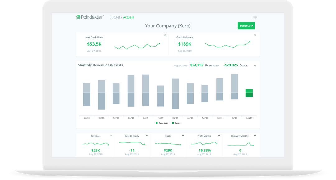 Poindexter + Xero Financial Panning & Tracking