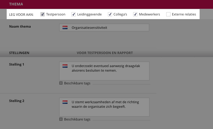 Competenties voorleggen aan selecte categorieën