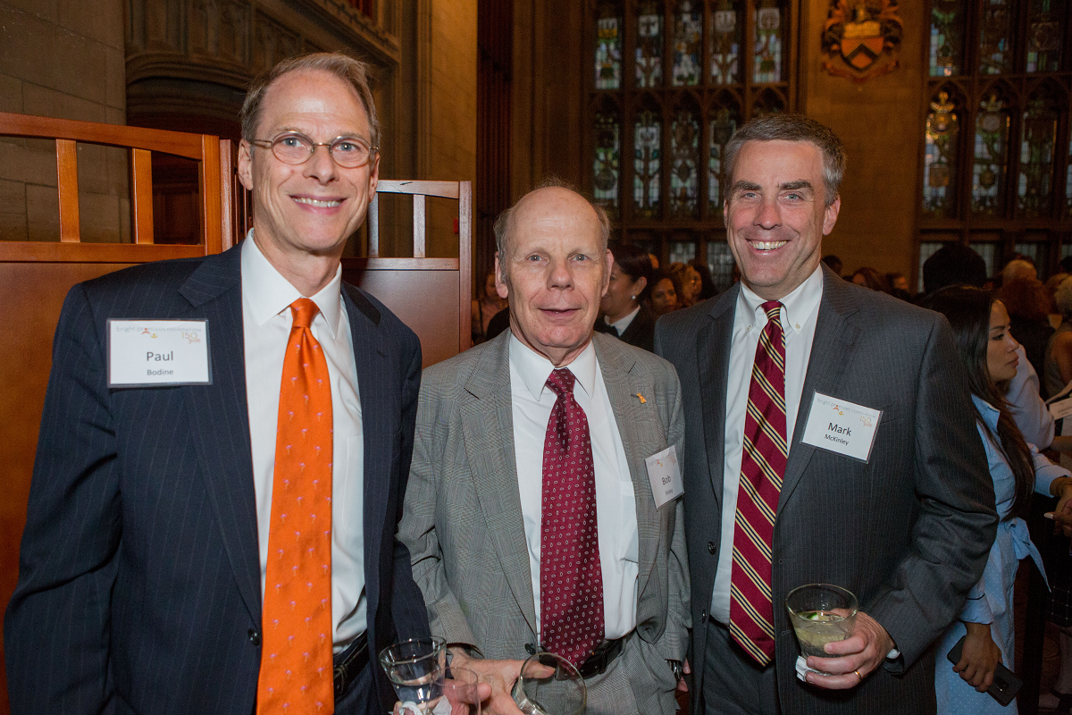 Mark McKinley (right), Senior Wealth Advisor at William Blair, with Bright Promises Foundation Board Director Robert Finley (center) and Former Bright Promises Foundation President Paul Bodine (left). (Photo by Pablo Poncee)
