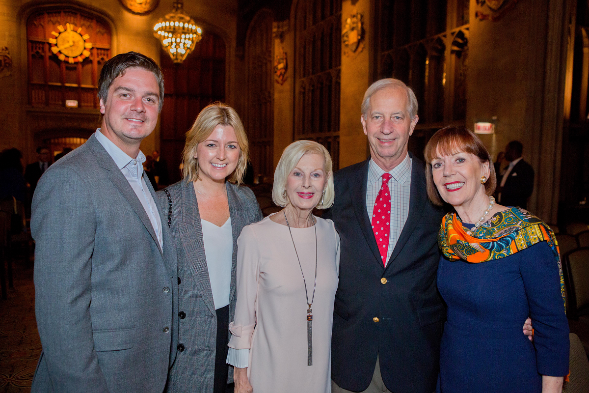 Chad and Shauna Gardner (left), Nancy Hare (center) with Bright Promises Foundation Board Director Rodger Owen and wife Janet Owen (right). (photo by Pablo Poncee)
