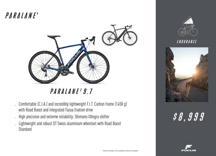 We have stock of the Focus PARALANE² 9.7 2021 $8,999 ON SALE $6999 for sale  at Cycleinn | Melbourne, Australia