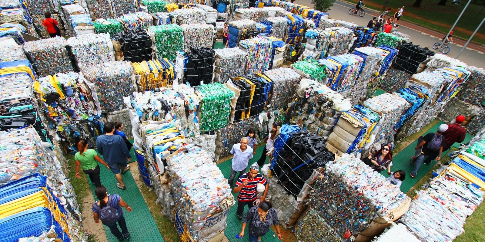 Recycled Labyrinth in Sao Paulo Brazil