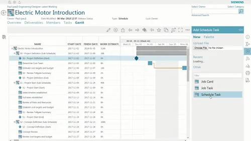 Teamcenter Schedule Manager User определение плана работ проекта