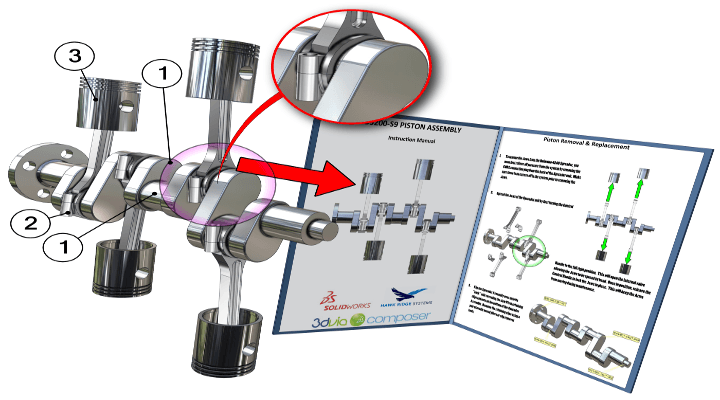 SOLIDWORKS Composer — инструмент для создания инструкций по сборке, списков деталей, презентаций и других материалов для согласования