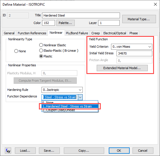 femap Multi-Step Nonlinear 401 402, нелинейный анализ в femap, физическая нелинейность