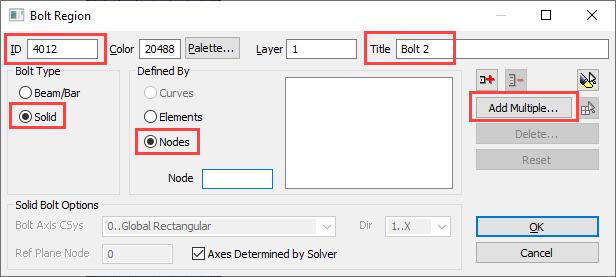 sol 401, sol 402, multi-step nonlinear, bolt preload, Выбор узлов для Bolt Region