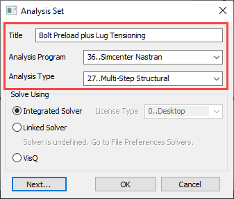 sol 401, sol 402, multi-step nonlinear, bolt preload, Выбор решателя 27..Multi-Step Structural (SOL401)