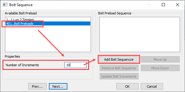 sol 401, sol 402, multi-step nonlinear, bolt preload, Добавление последовательности затяжки болтов Add Bolt Sequence