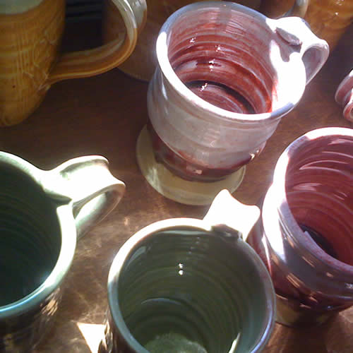 Pottery mugs
