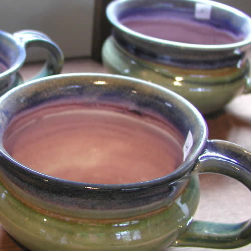 Chowder mugs made of clay