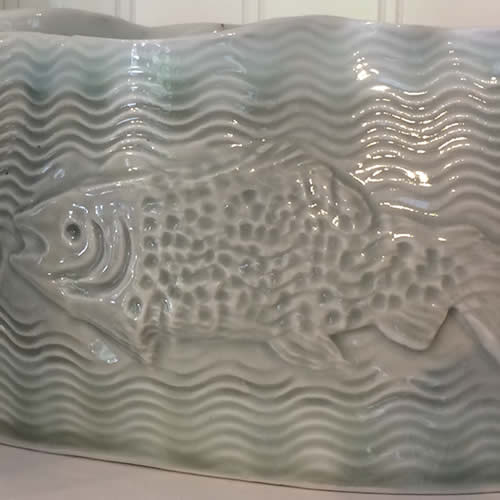 Fish design pottery
