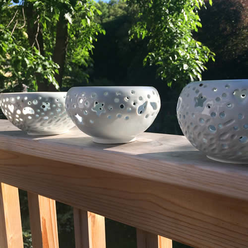 candle holders made of clay