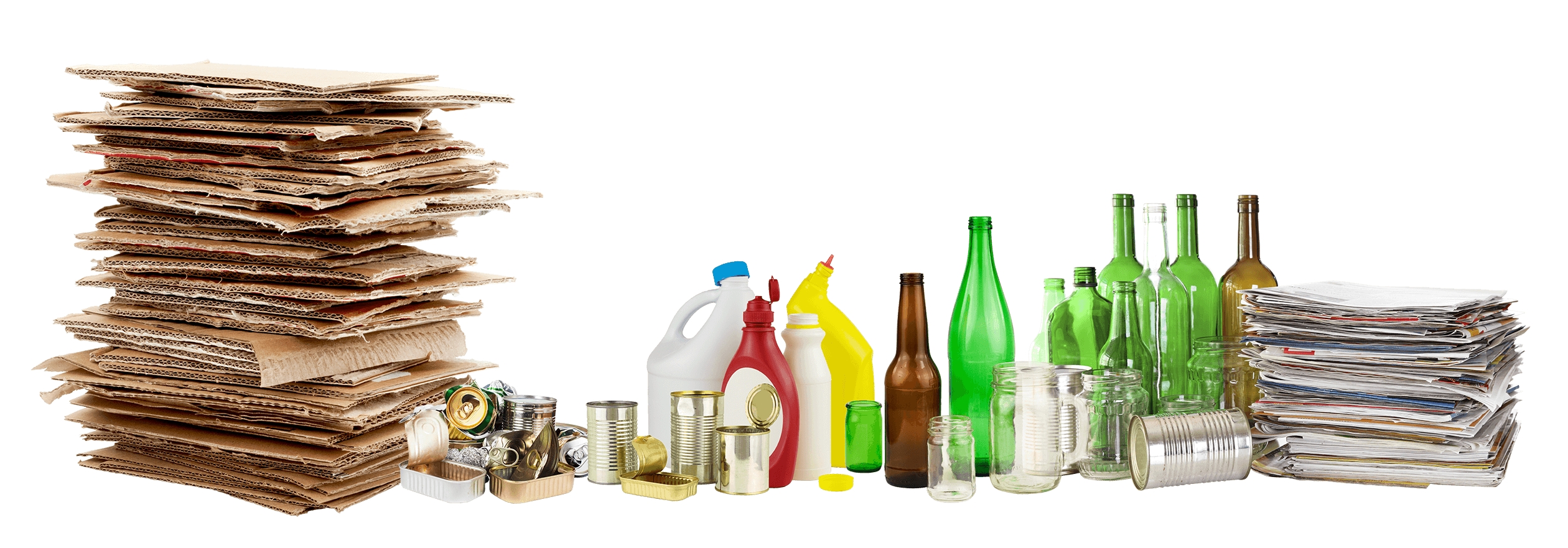 Cardboard, Metal, Plastic, Glass Recycling