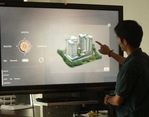 photo of me navigating on our multitouch TV