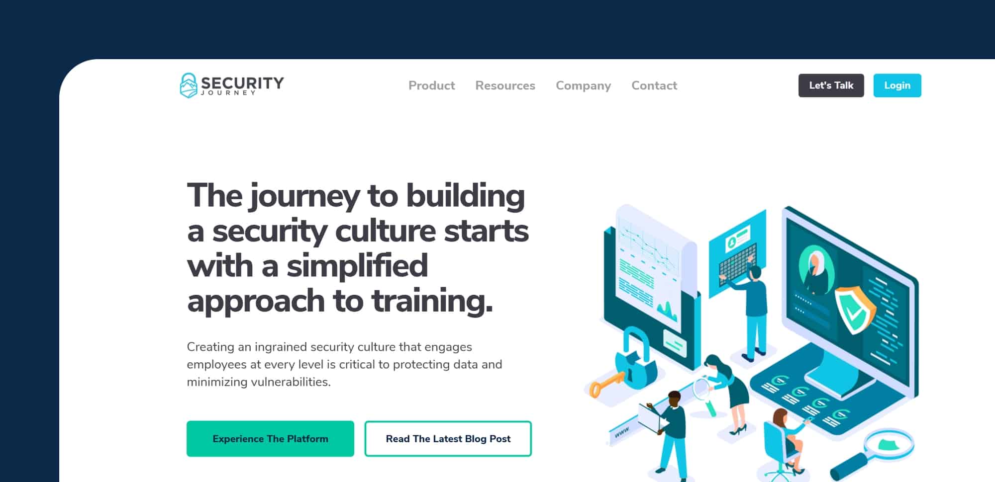 Screenshot of the security journey site