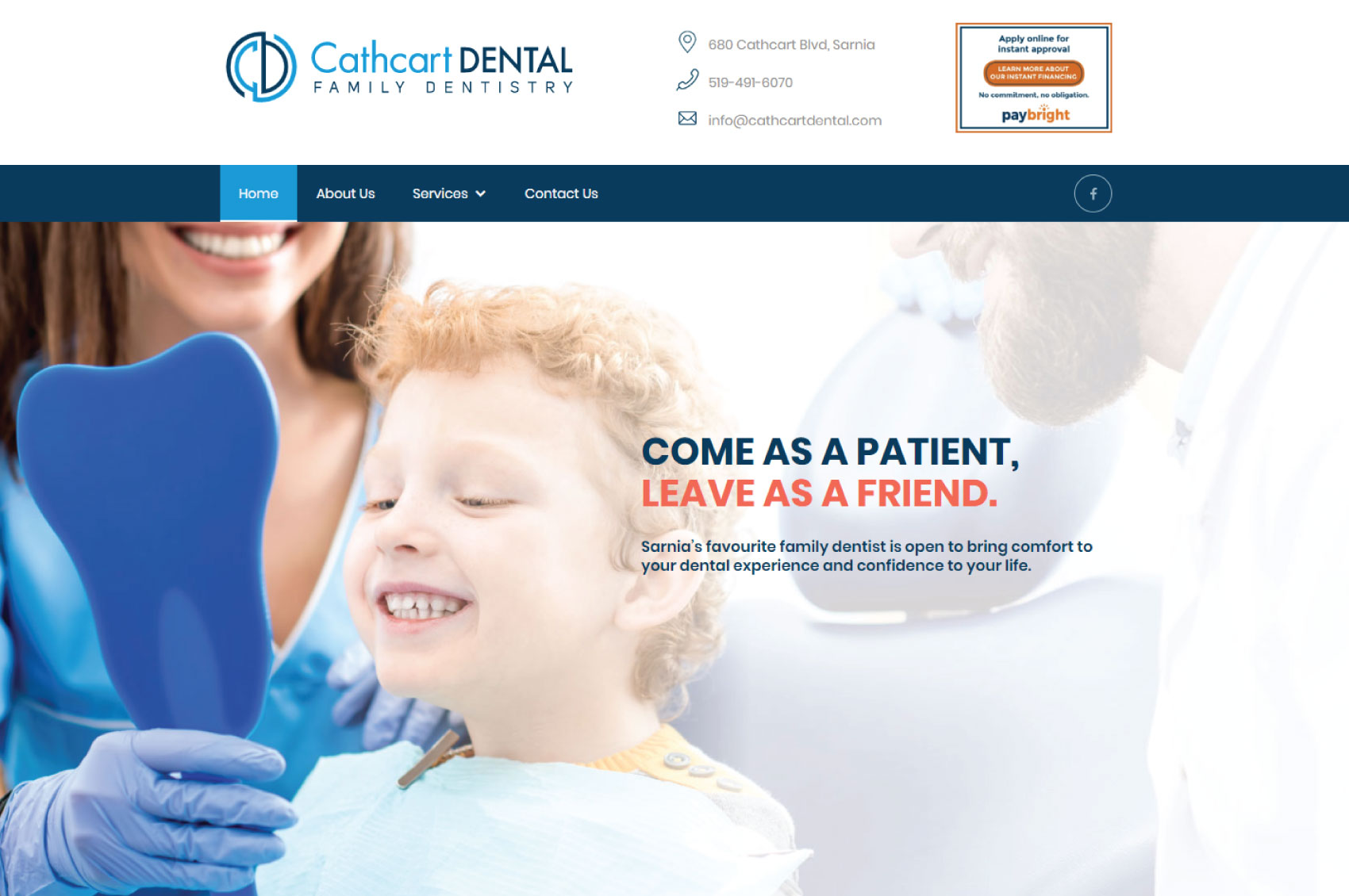 hi5 Design Cathcart Family Dental Sarnia site Design