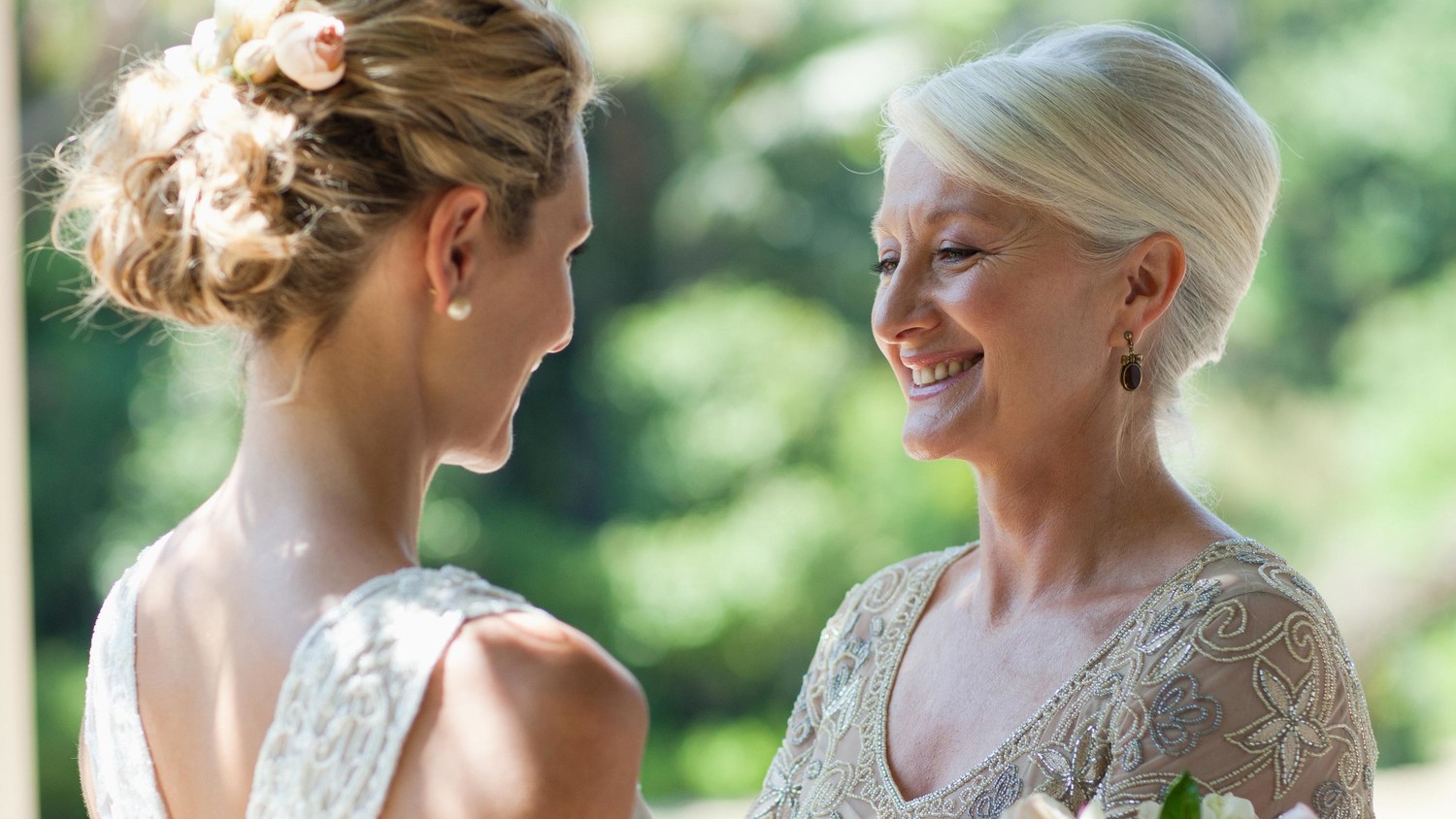 A Bride and her Mother gazing lovingly at each other
