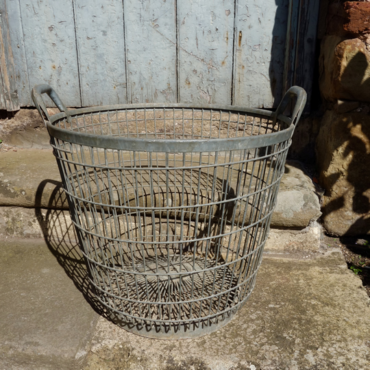 Vintage galvanised metal wire basket, Vintage and Antique Back & Forth