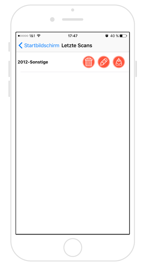 Steuer-ScanApp Letzte Scans (iOS)