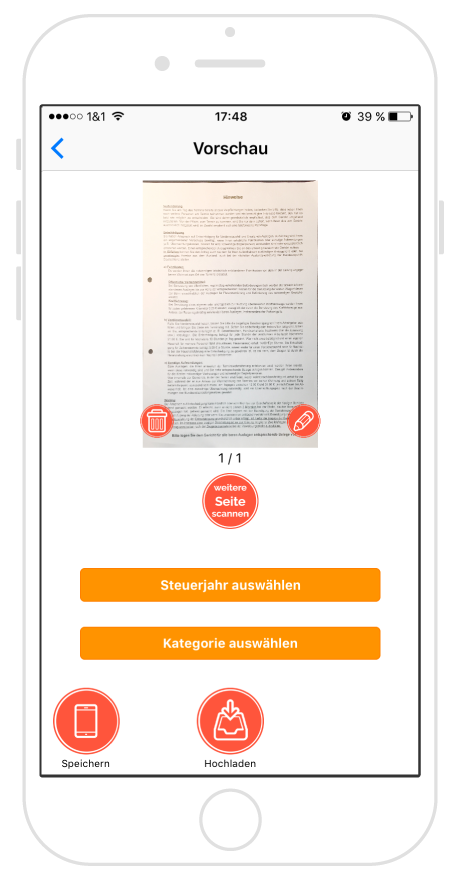 Steuer-ScanApp Vorschau (iOS)