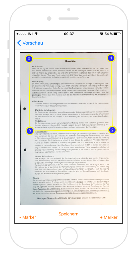Steuer-ScanApp Zuschnitt (iOS)