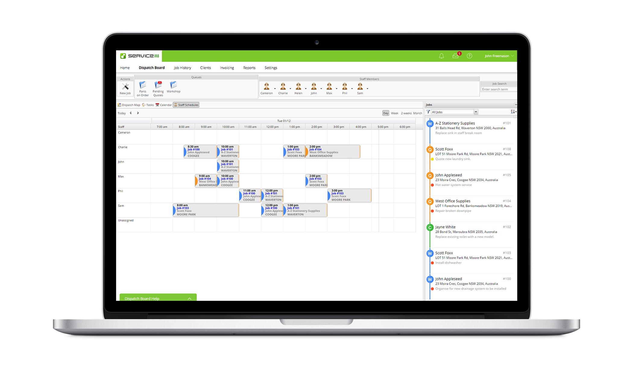 servicem8 job scheduling software