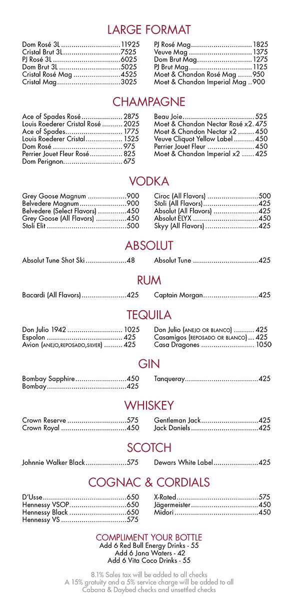 Drais Beach Club Menu The Best Beaches In World Encore Beach Club Bottle Service Menu The Best Beaches In World