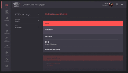 Wodify Core Kiosk Screen