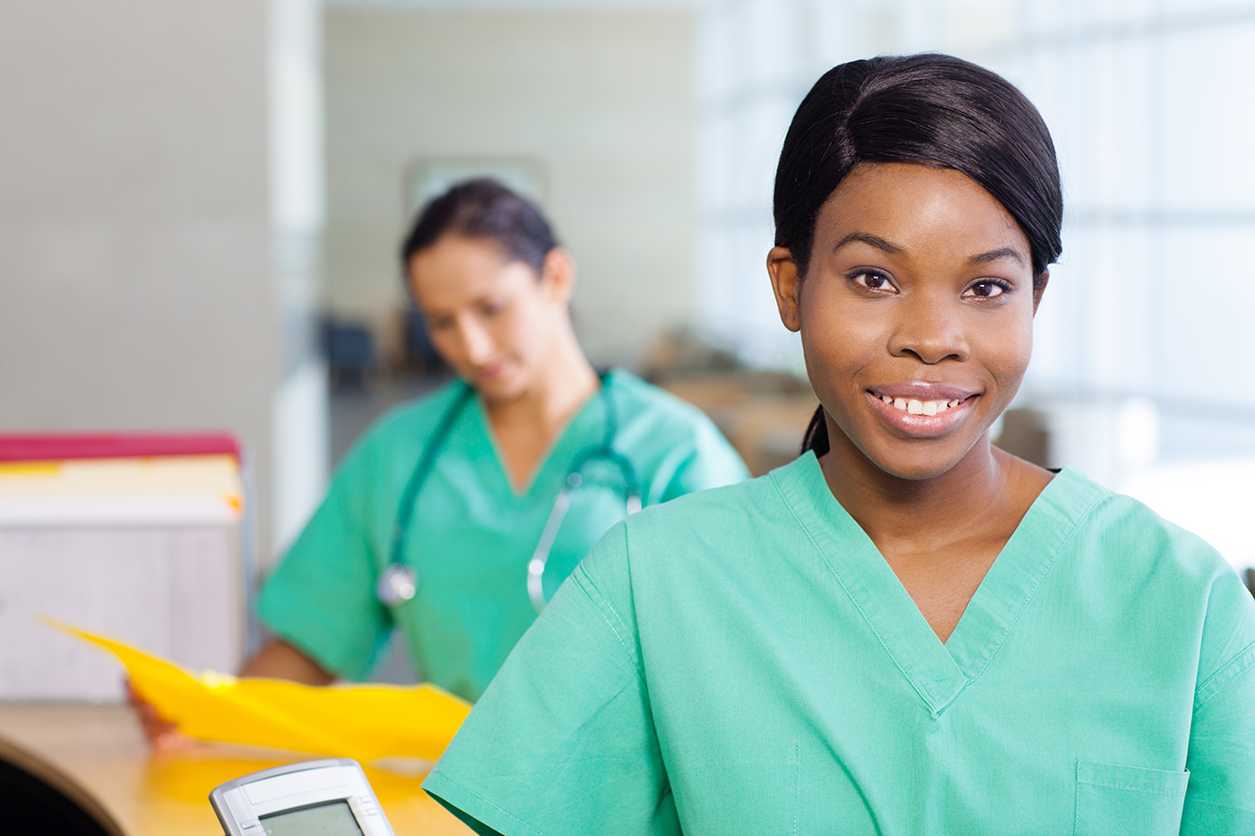 Medical professional woman smiling in a medical setting