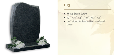 dark grey headstone