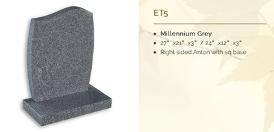 millenium grey headstone